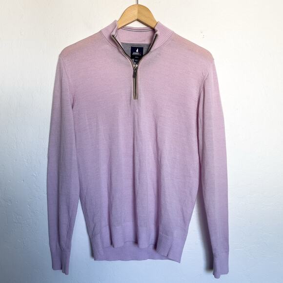 Johnnie O Sweater Small Quarter Zip Lavender Purple Lightweight Wool Lycocell - Picture 1 of 6